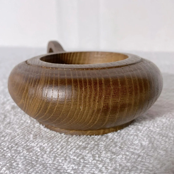 Vintage Handmade Wooden Candle Holder With Handle - Picture 8 of 12